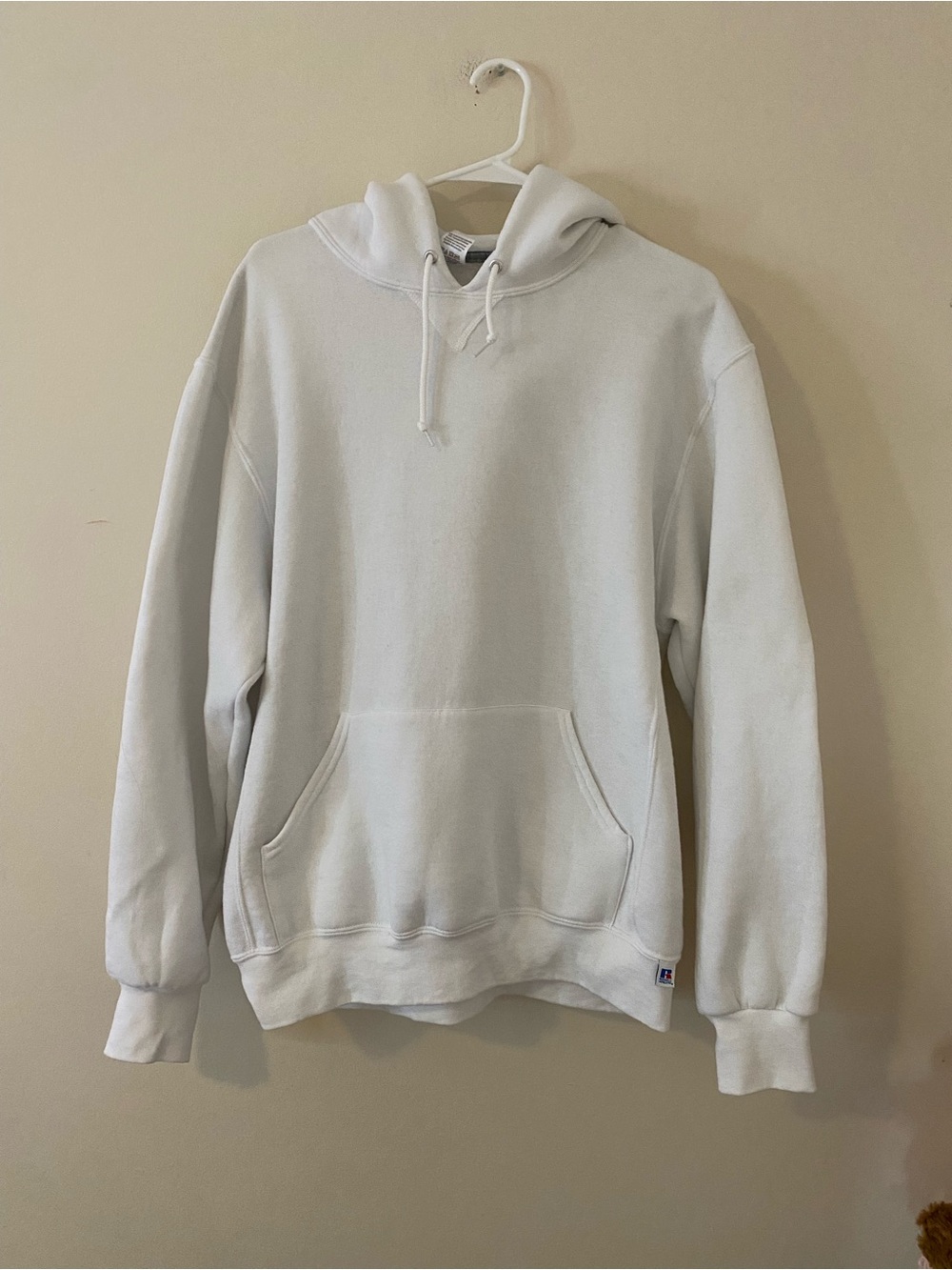Russell Athletic cotton blend White Pullover Hoodie